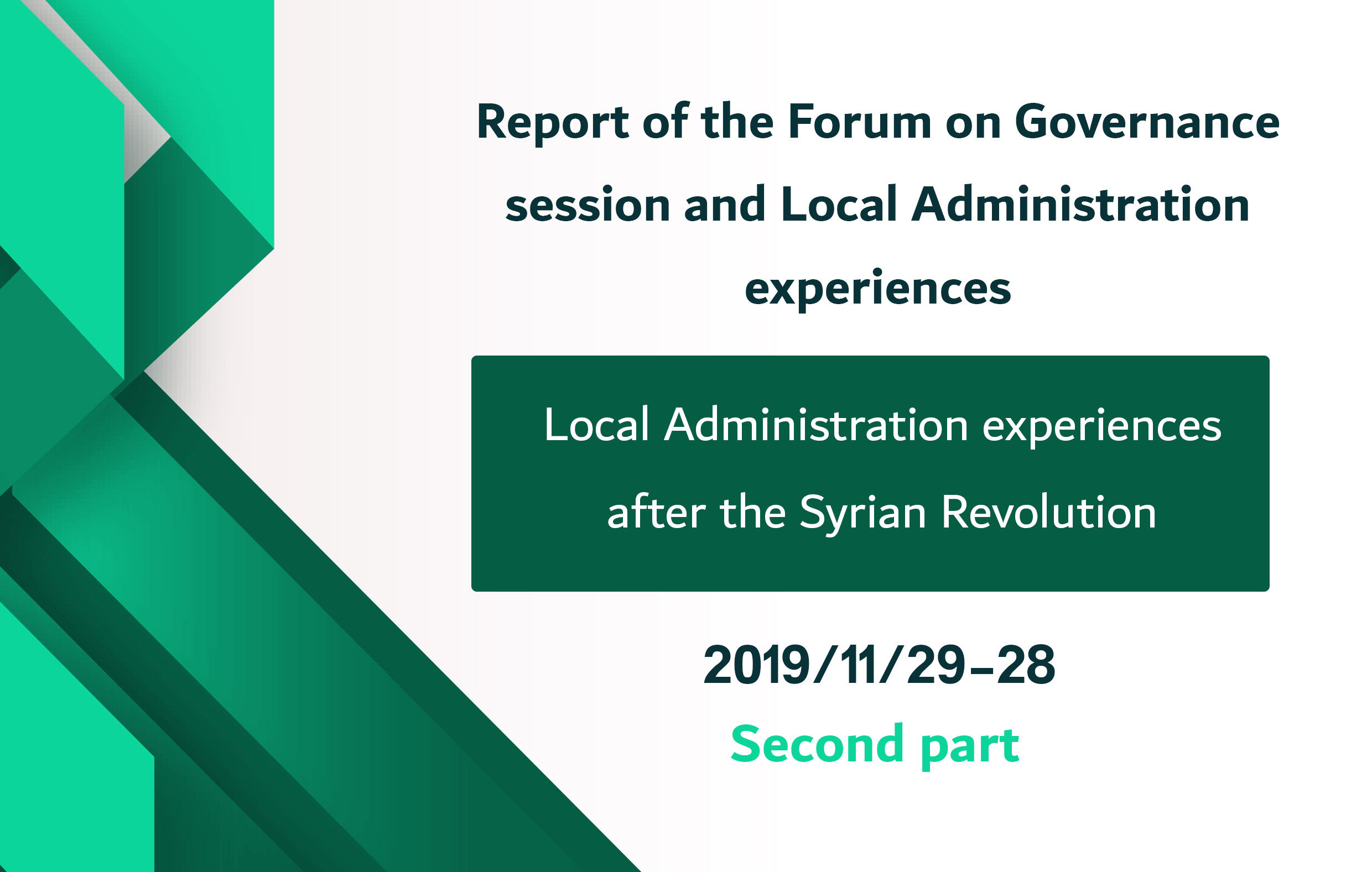 Report of the Forum on Governance session and Local Administration experiences